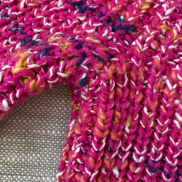 Gap Womens Fuschia Marled Soft Cotton Blend Knit Mock Neck Sweater- Sz-M - Picture 8 of 16